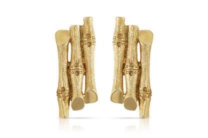 Vintage 1940s Retro Gold Bamboo Cufflinks