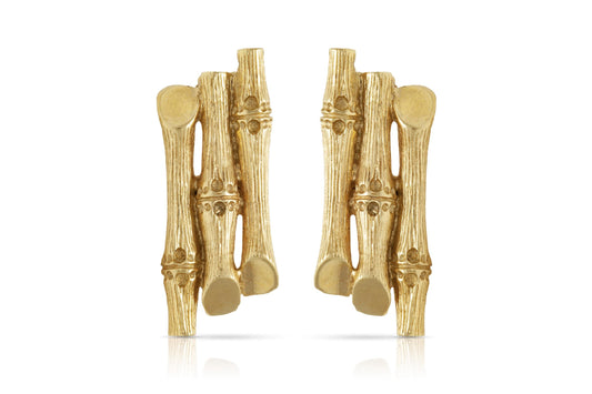 Vintage 1940s Retro Gold Bamboo Cufflinks