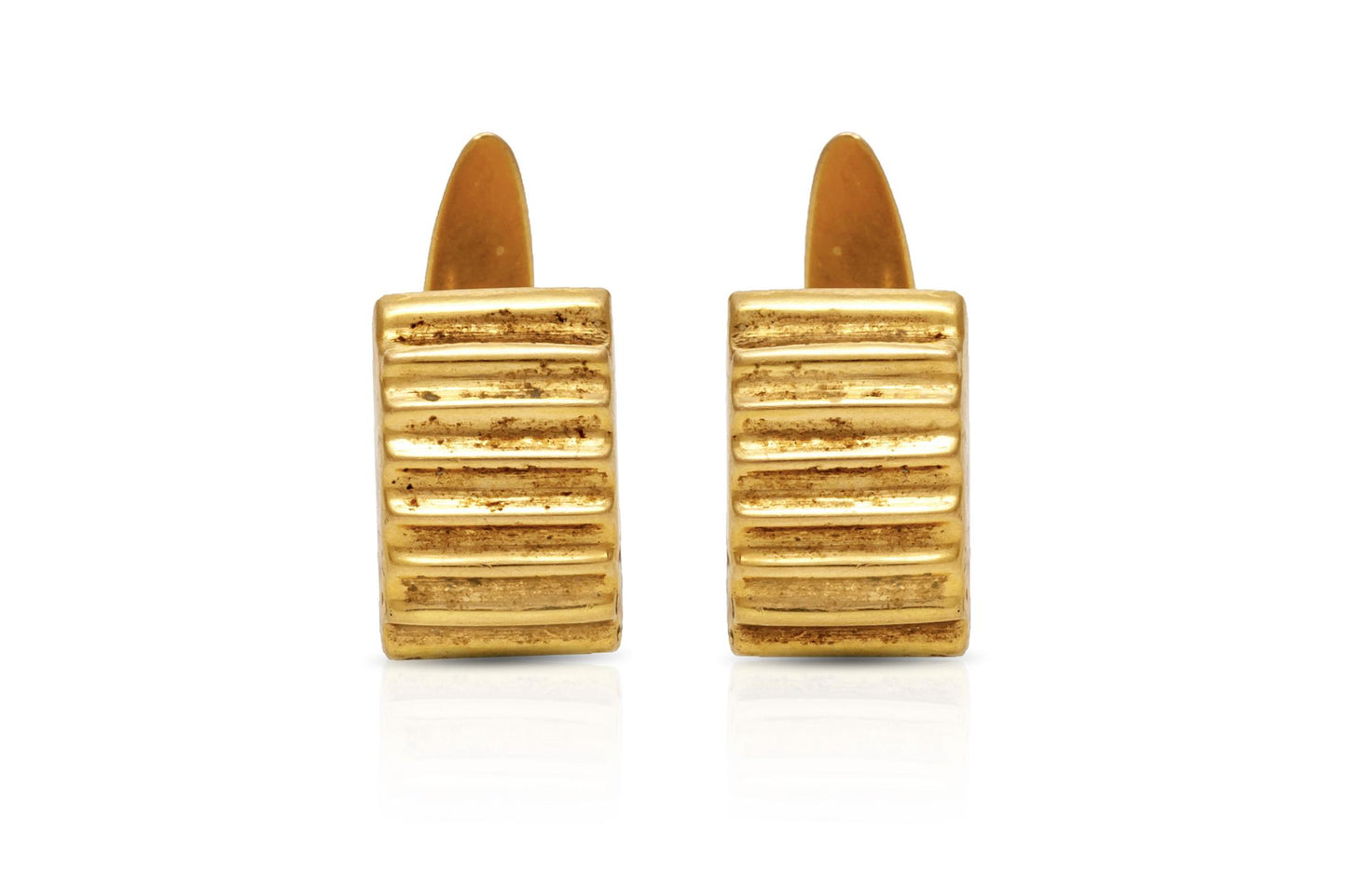 Vintage 1940s Retro Gold Ridged Cufflinks
