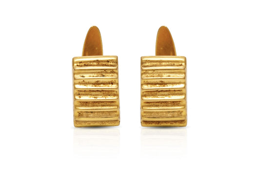 Vintage 1940s Retro Gold Ridged Cufflinks