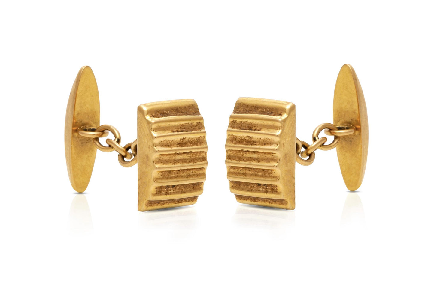 Vintage 1940s Retro Gold Ridged Cufflinks