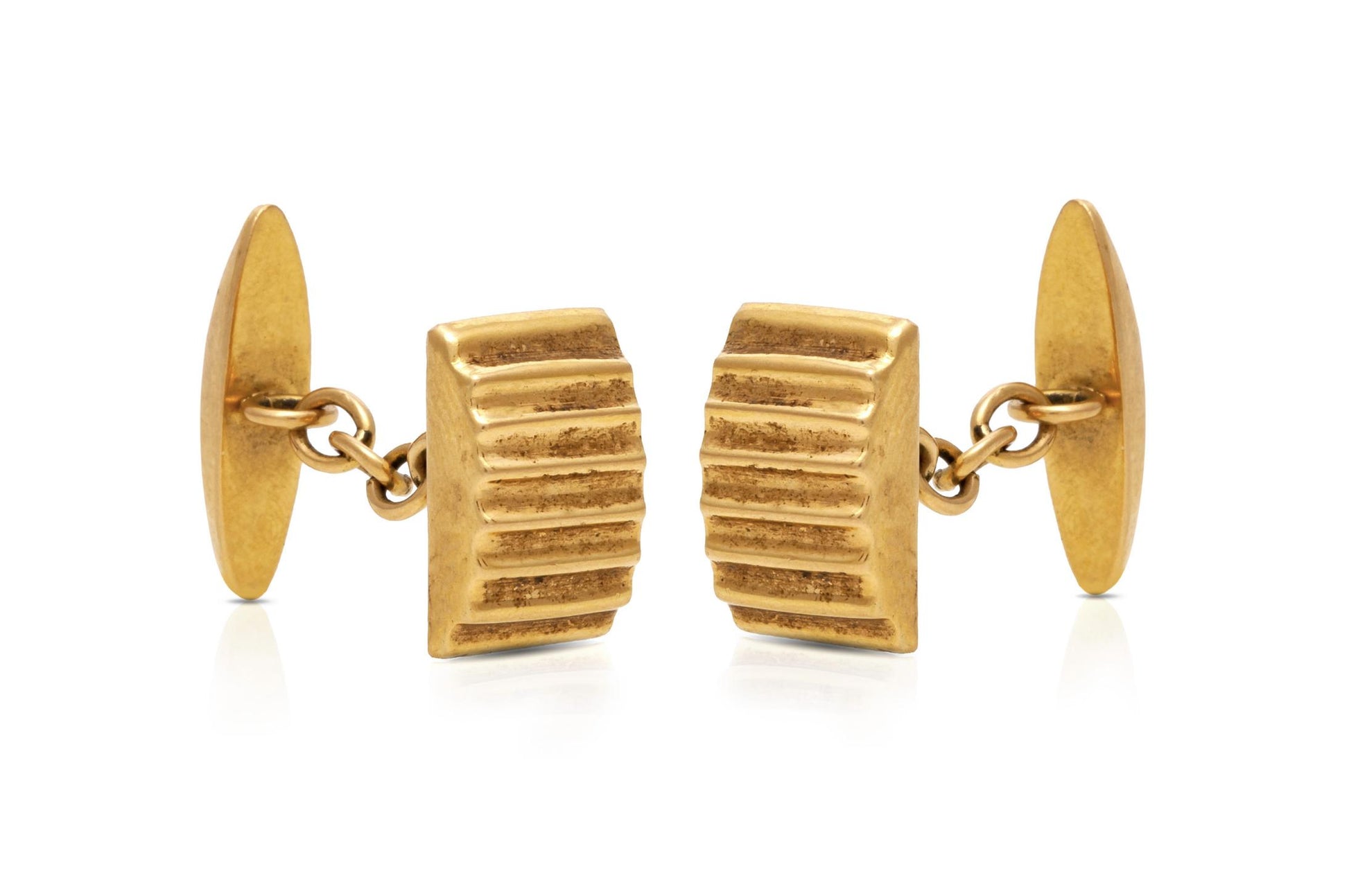 Vintage 1940s Retro Gold Ridged Cufflinks