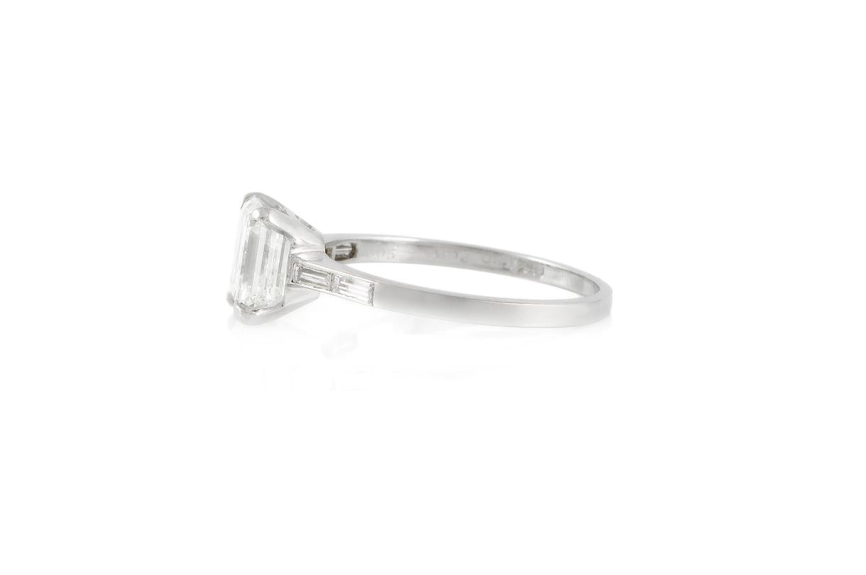 2.01 Carat GIA Certified Square Emerald Cut Diamond Engagement Ring