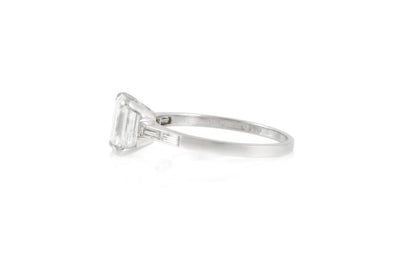 2.01 Carat GIA Certified Square Emerald Cut Diamond Engagement Ring