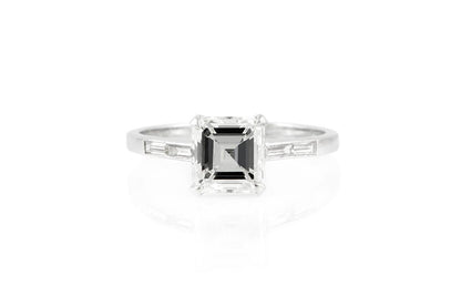 2.01 Carat GIA Certified Square Emerald Cut Diamond Engagement Ring