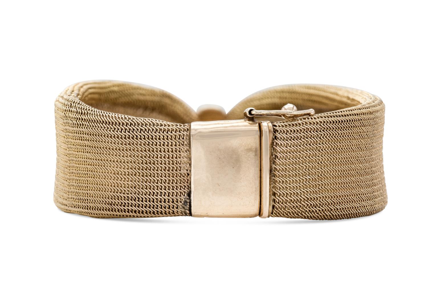 Vintage 1960s Mesh Gold Bow Bracelet