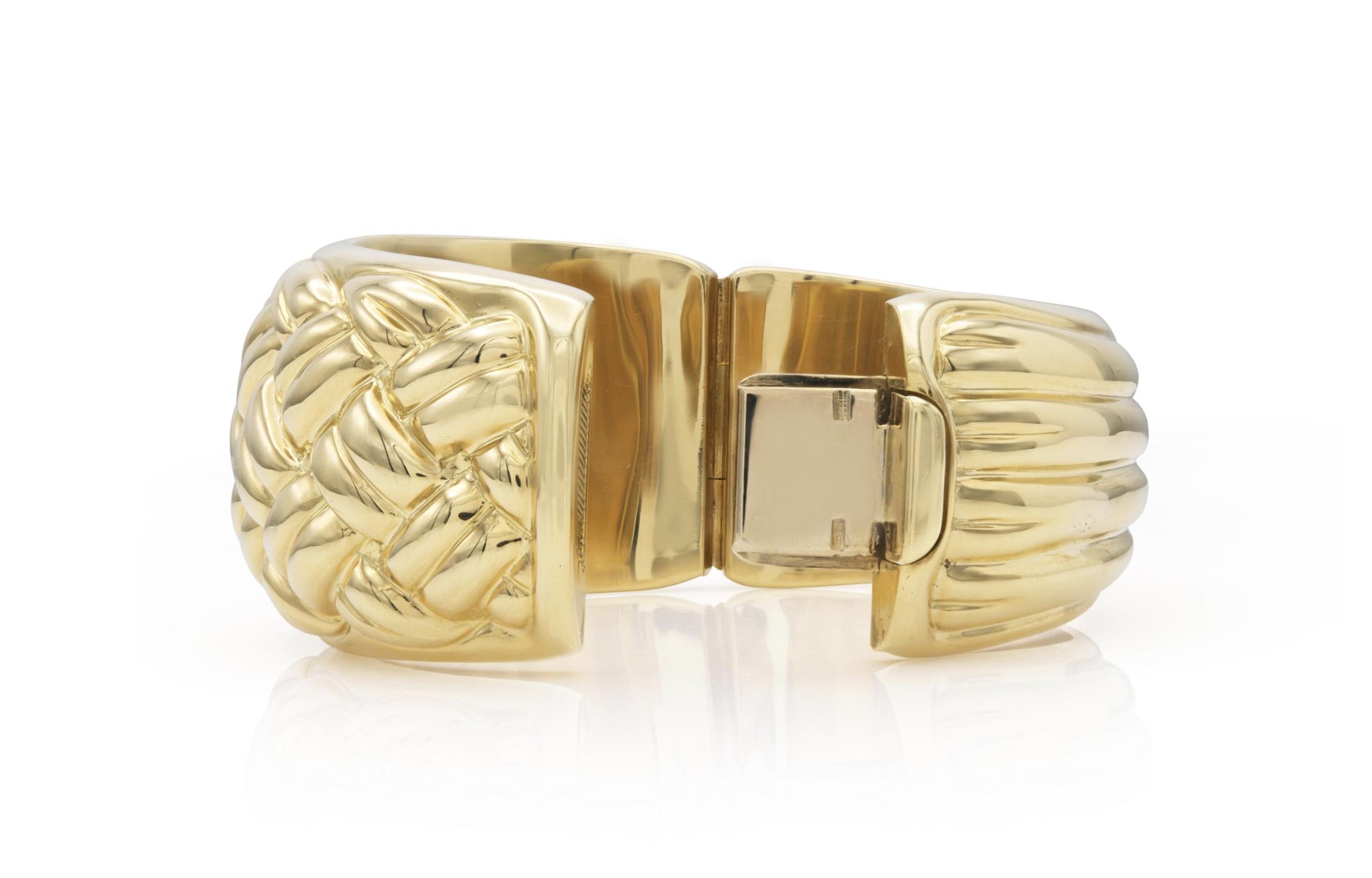 Vintage 1960s Gold Weave Bangle Bracelet