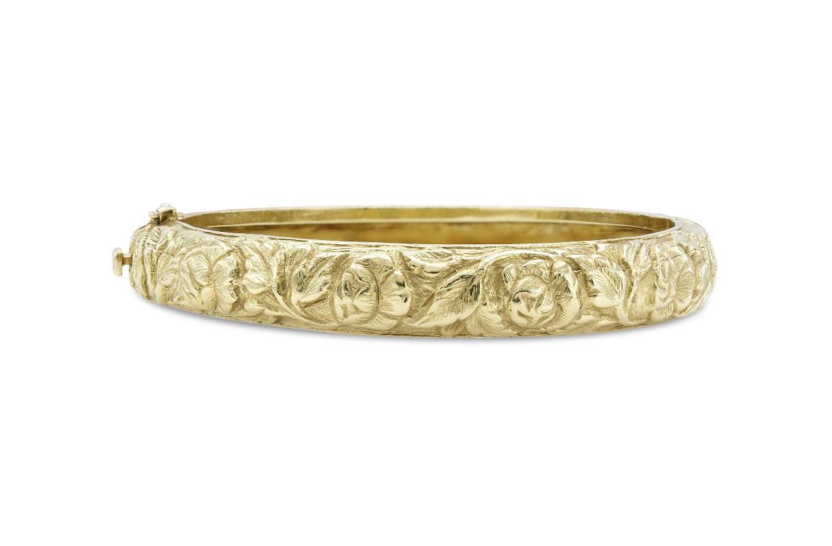Vintage 1970s Emis Pair of Gold Bangle Bracelets