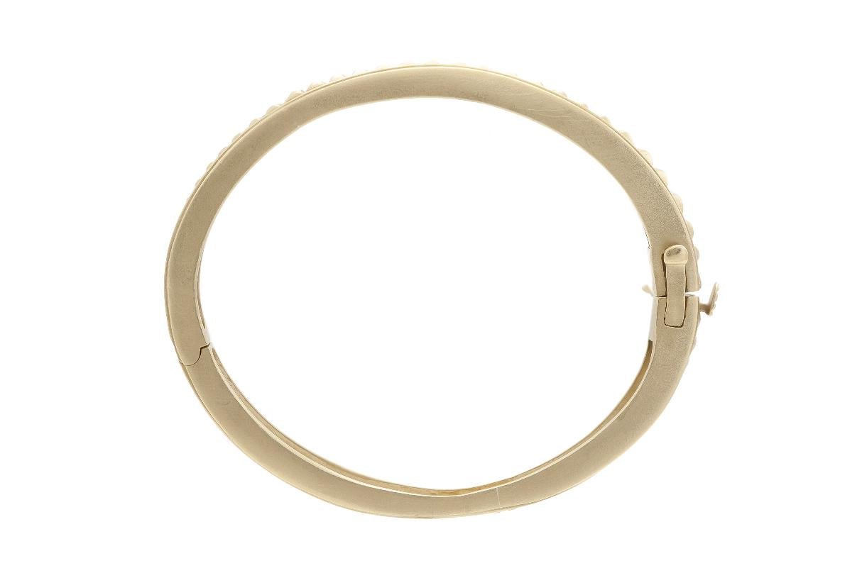 Vintage 1980s Gold Wave Hinged Bangle Bracelet