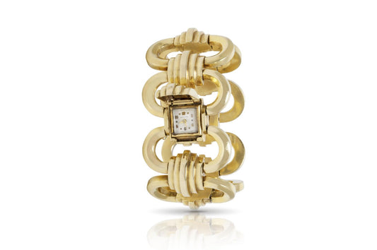 Vintage 1940s Retro Hamilton Gold Watch Bracelet