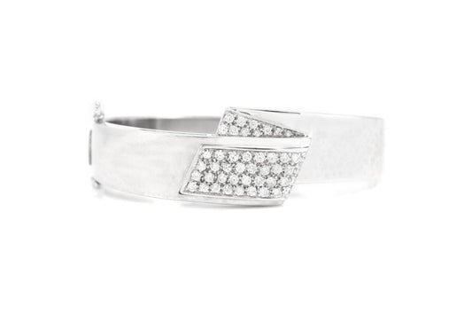 White Gold Bangle Bracelet with 2.00 Carats of Diamonds