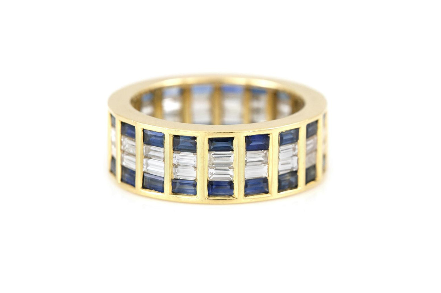 Vintage 1970s 2.60 Carat Sapphire and 1.90 Carat Diamond Band