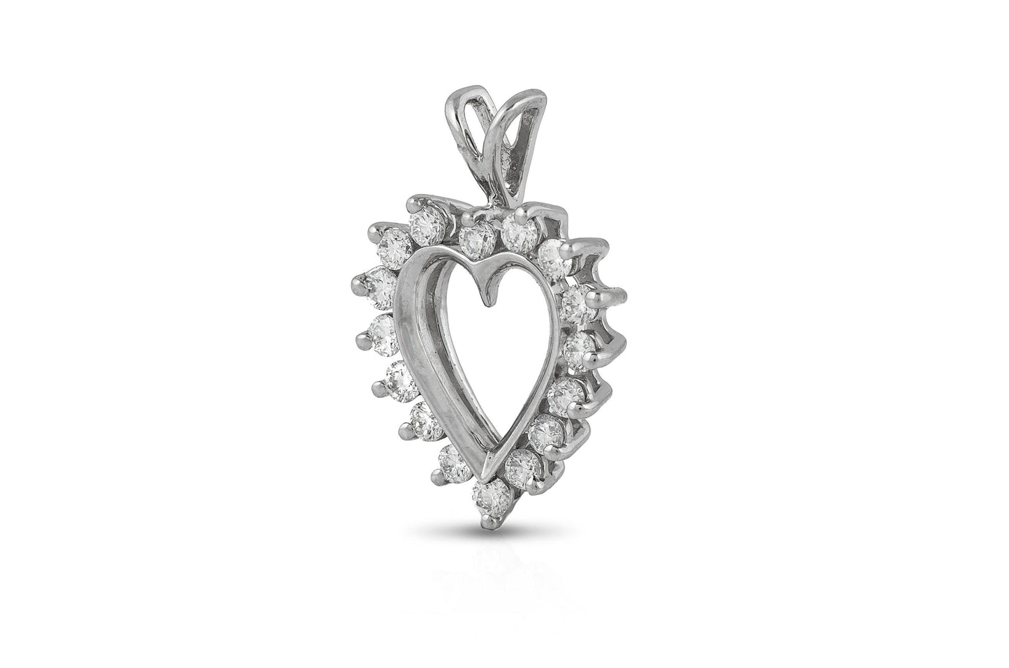 0.70 Carat Diamond Open Heart Pendant