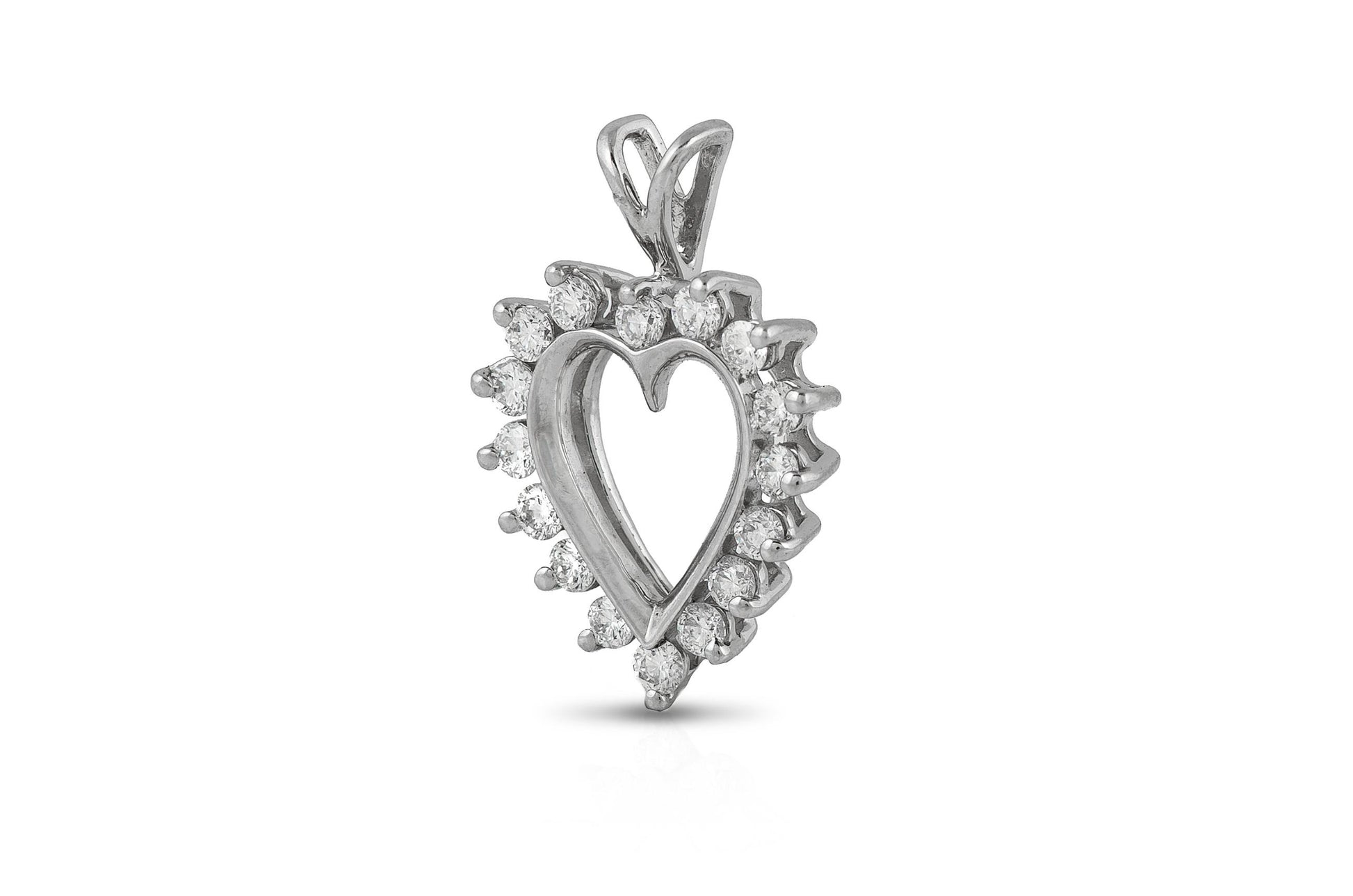 0.70 Carat Diamond Open Heart Pendant