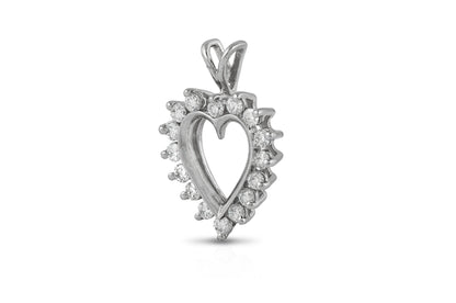 0.70 Carat Diamond Open Heart Pendant