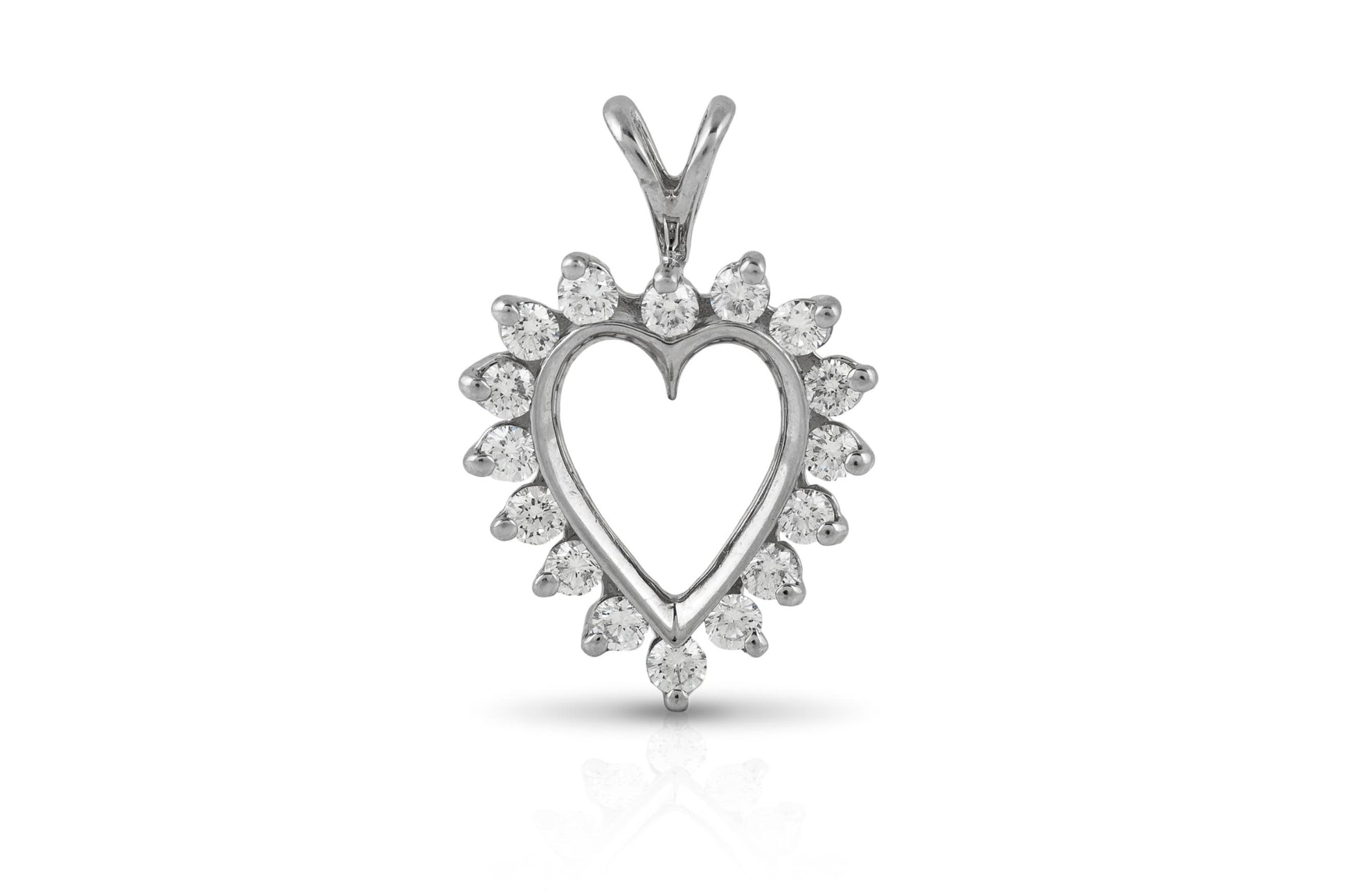 0.70 Carat Diamond Open Heart Pendant