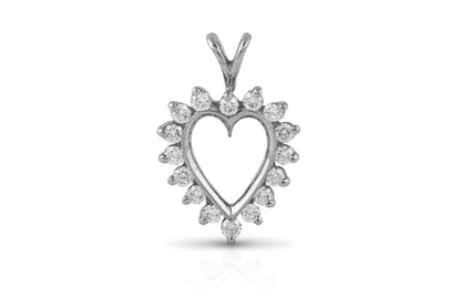 0.70 Carat Diamond Open Heart Pendant