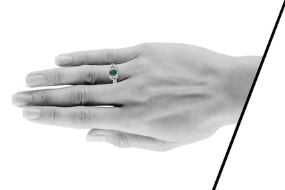 1.07 Carat Oval Cut Emerald Ring with Diamonds