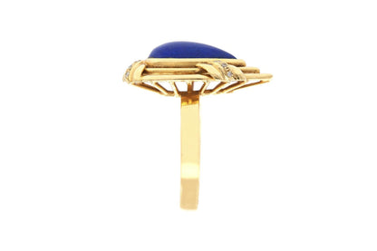 Vintage 1980s Pear-Shaped Lapis Lazuli Ring