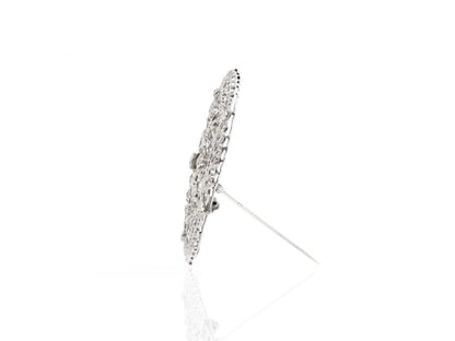 Antique Edwardian 1900s 3.50 Carat Diamond Openwork Circle Brooch Pendant