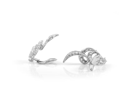 Vintage 1950s 6.00 Carat Diamond Spiral Climber Earrings