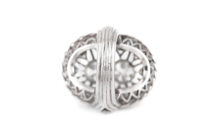 Antique Edwardian 1910s 2.00 Carat Diamond Openwork Domed Dinner Ring