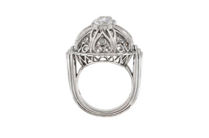 Antique Edwardian 1910s 2.00 Carat Diamond Openwork Domed Dinner Ring