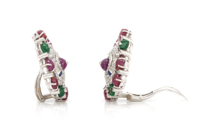 Tutti Frutti Cabochon Multi-Gem Earrings