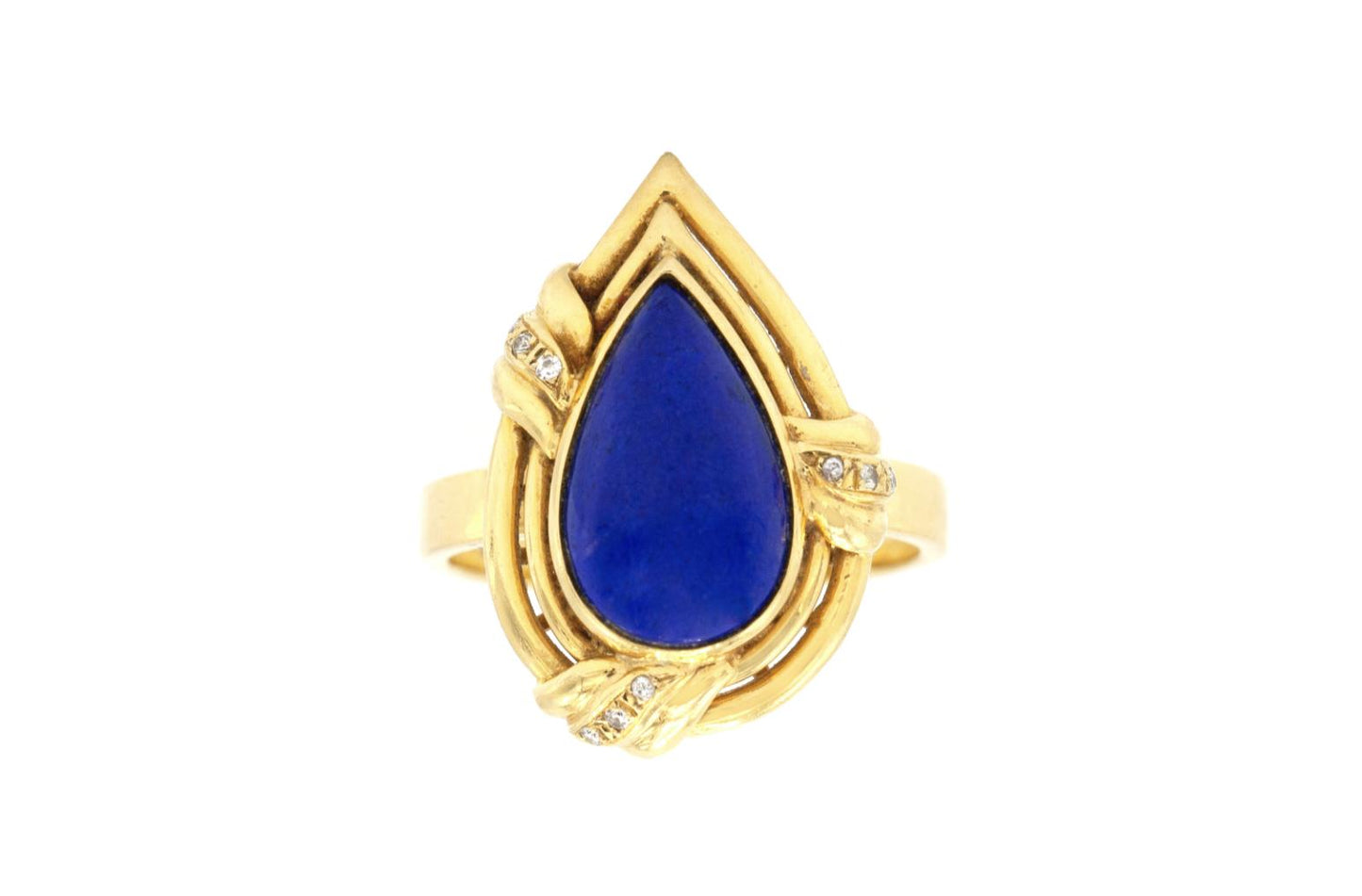 Vintage 1980s Pear-Shaped Lapis Lazuli Ring