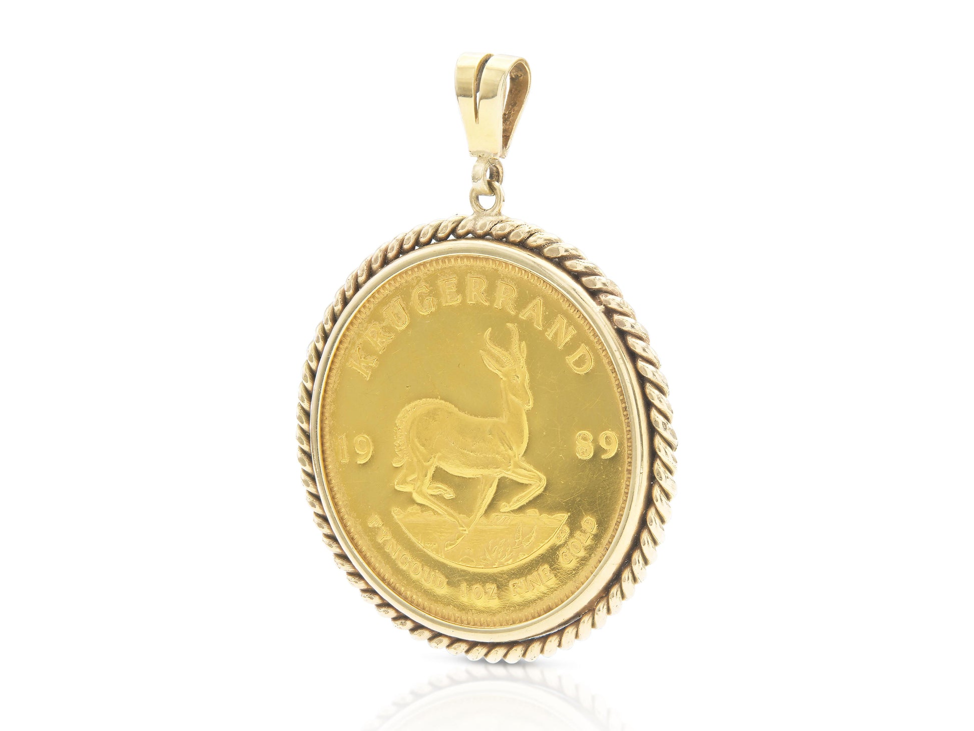 Vintage 1989 South African Krugerrand Gold Coin Pendant
