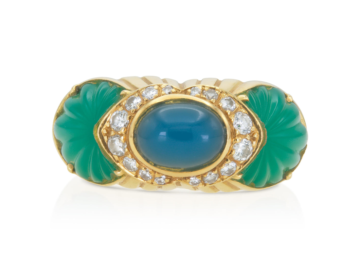 Vintage 1990s Cartier Chalcedony & Chrysoprase Ring