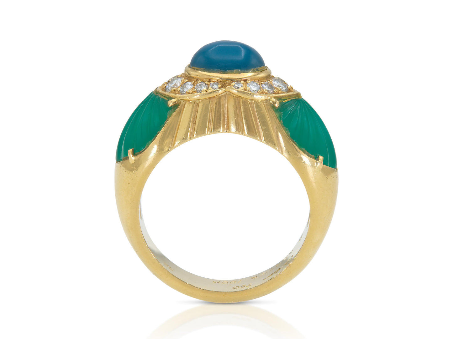 Vintage 1990s Cartier Chalcedony & Chrysoprase Ring