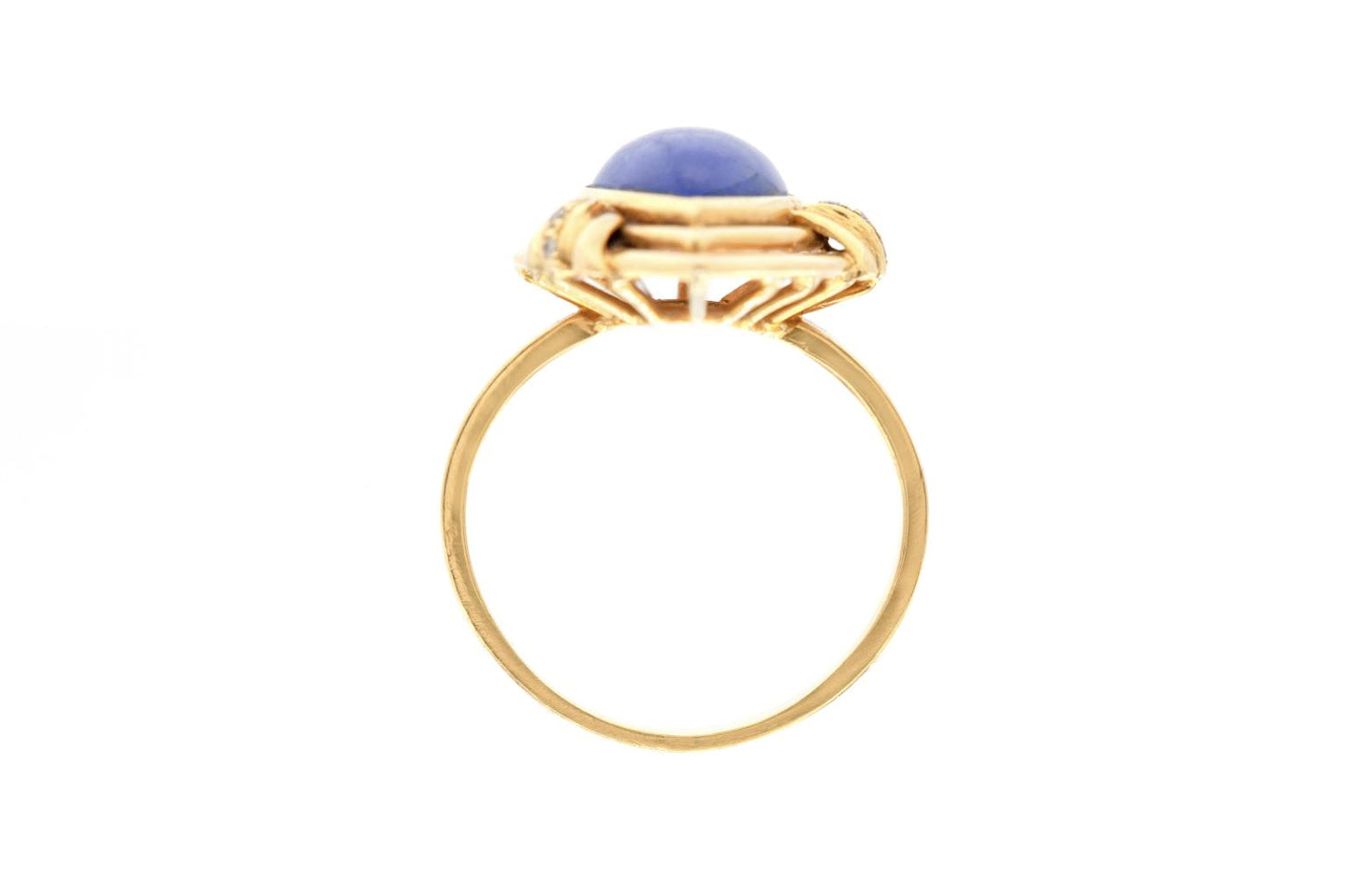 Vintage lapis lazuli gold ring back view