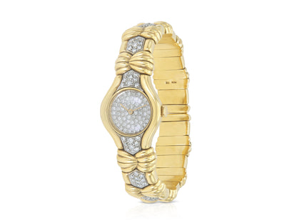 Vintage 1960s Gold and Diamond Watch Cuff