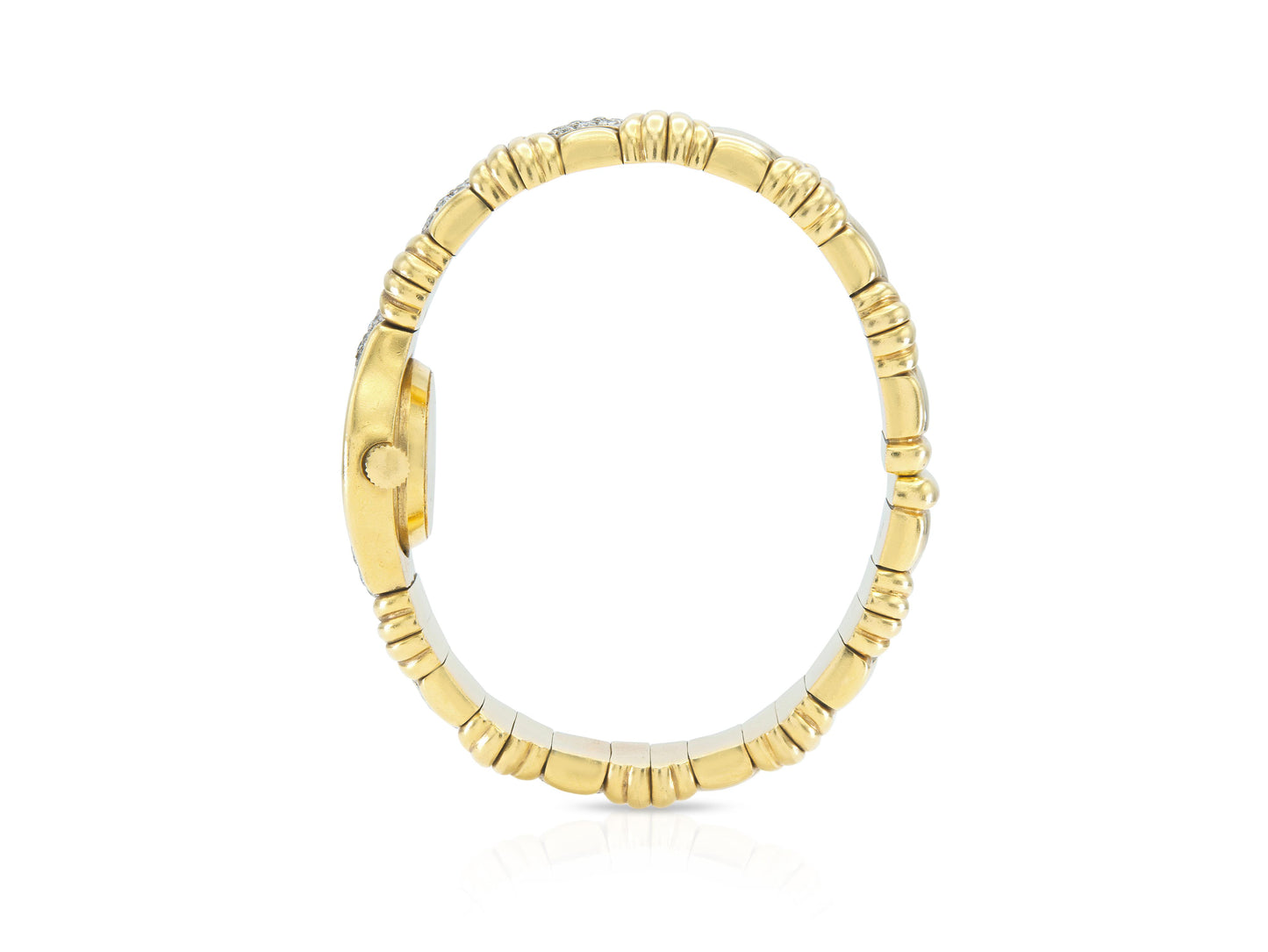 Vintage 1960s Gold and Diamond Watch Cuff