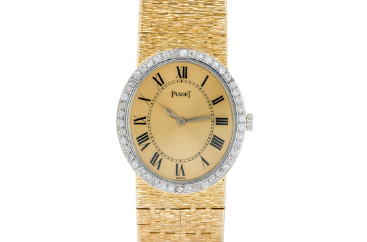 Vintage 1960s Piaget Gold Watch with Diamonds