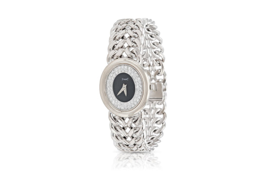 Vintage 1990s Piaget White Gold and Diamond Watch