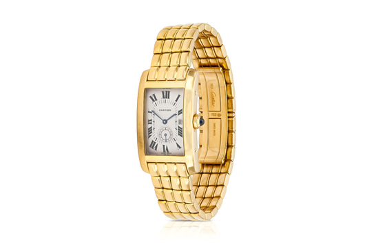 Vintage 1990s Cartier Tank Americaine Gold Watch