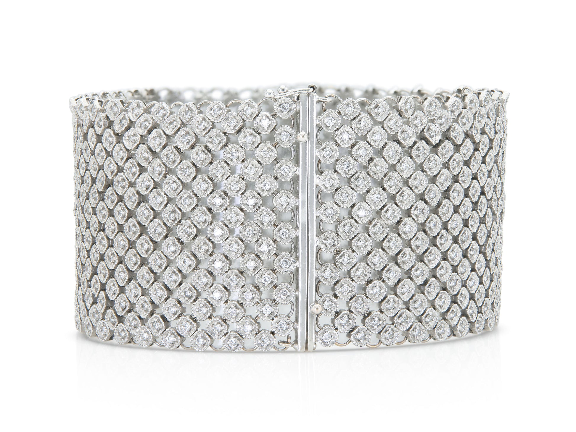 6.35 Carat Round Cut Diamonds Mesh Bracelet
