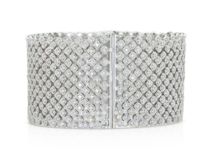 6.35 Carat Round Cut Diamonds Mesh Bracelet
