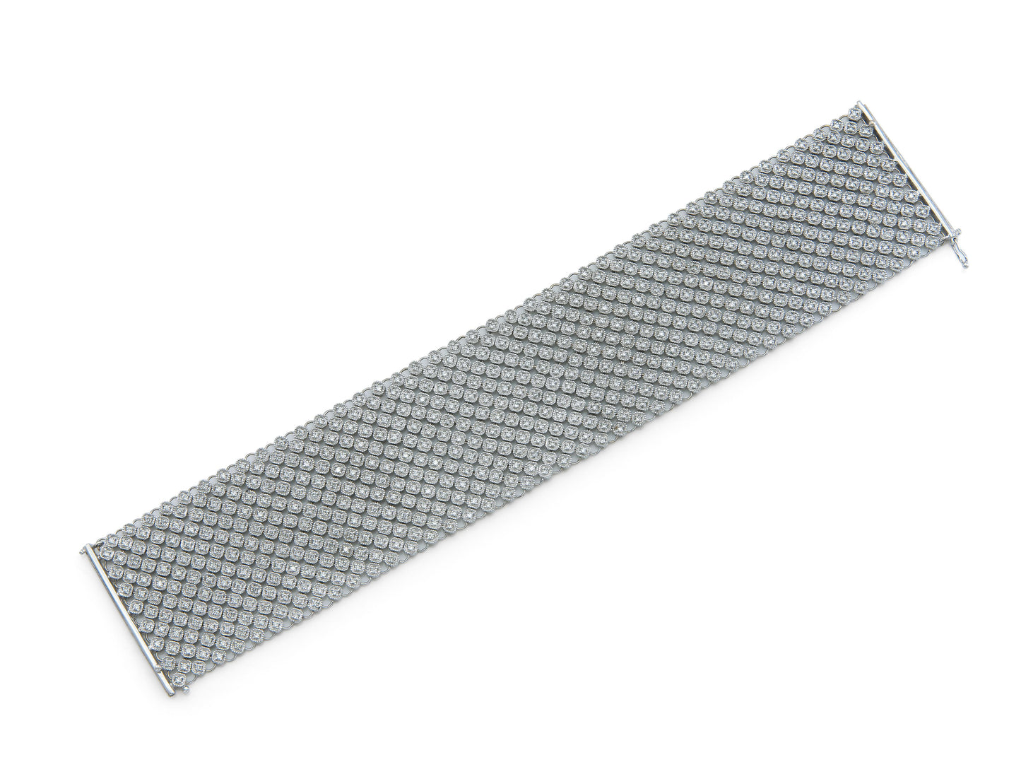 6.35 Carat Round Cut Diamonds Mesh Bracelet