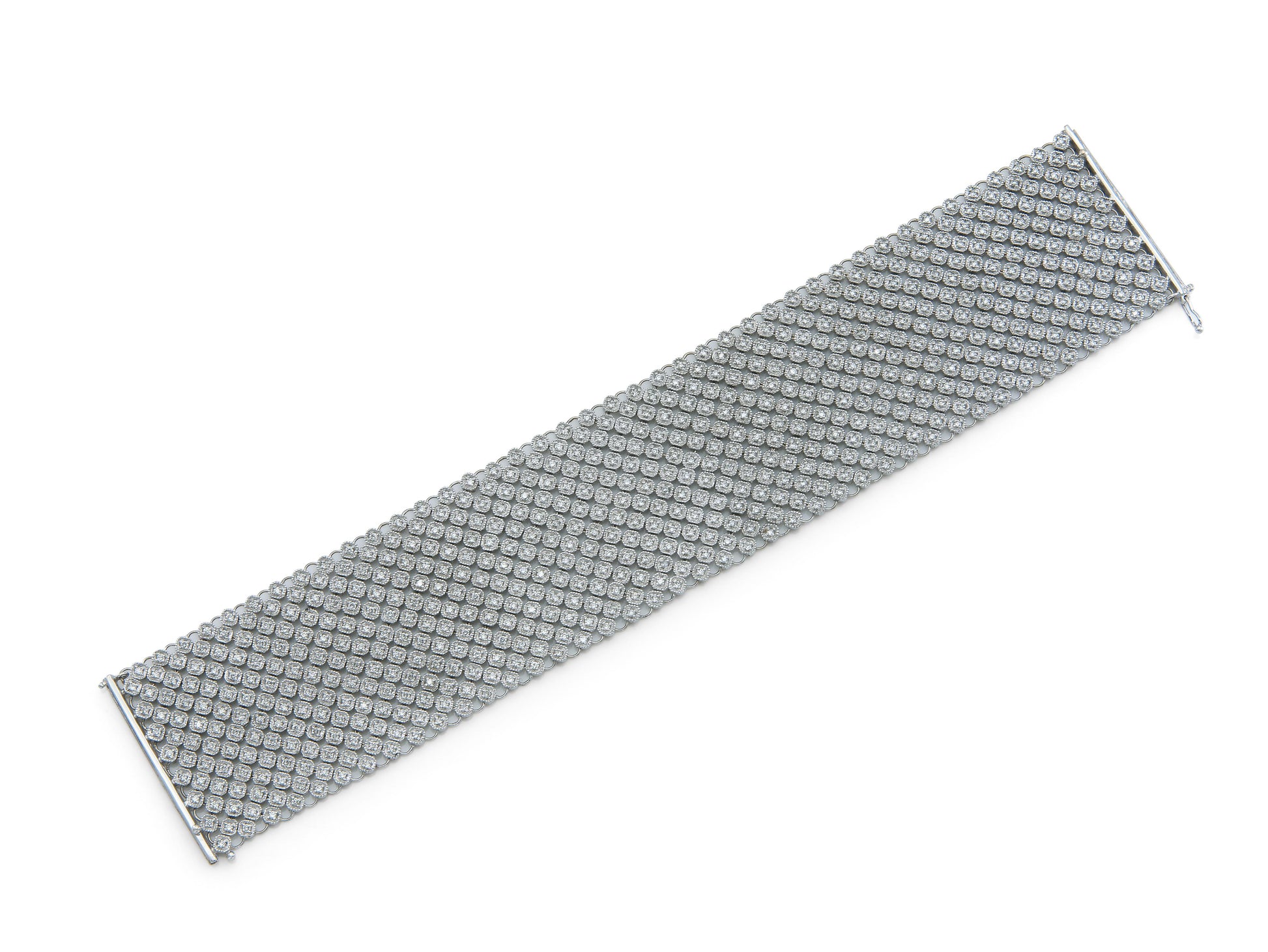 6.35 Carat Round Cut Diamonds Mesh Bracelet