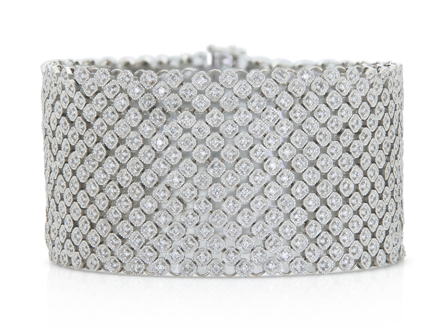 6.35 Carat Round Cut Diamonds Mesh Bracelet