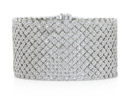 6.35 Carat Round Cut Diamonds Mesh Bracelet