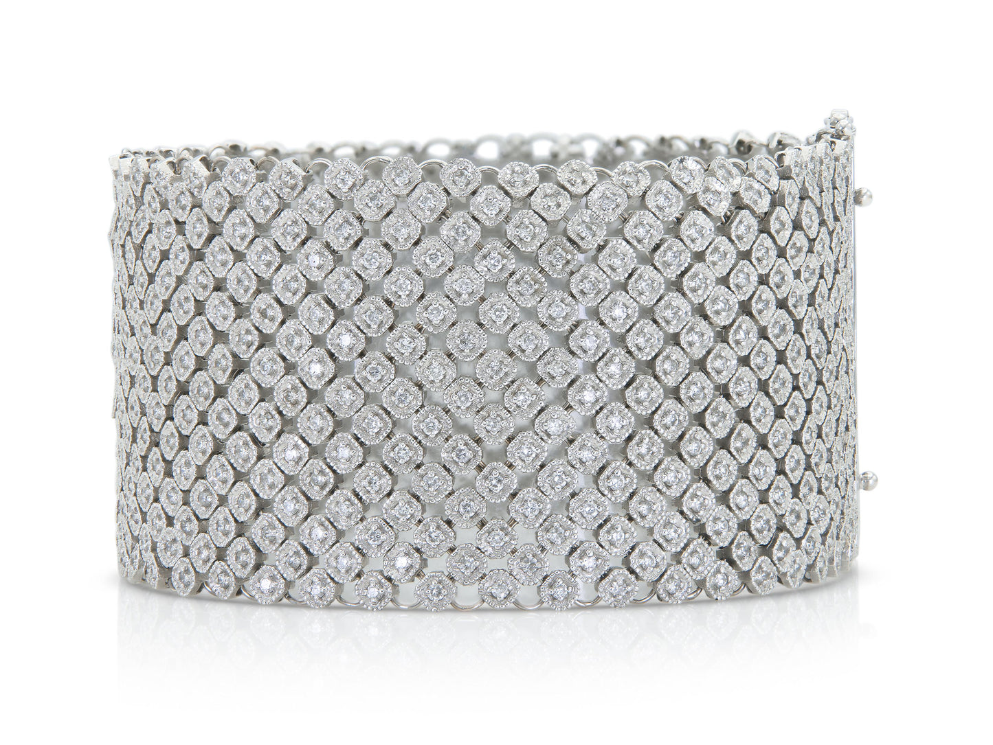 6.35 Carat Round Cut Diamonds Mesh Bracelet