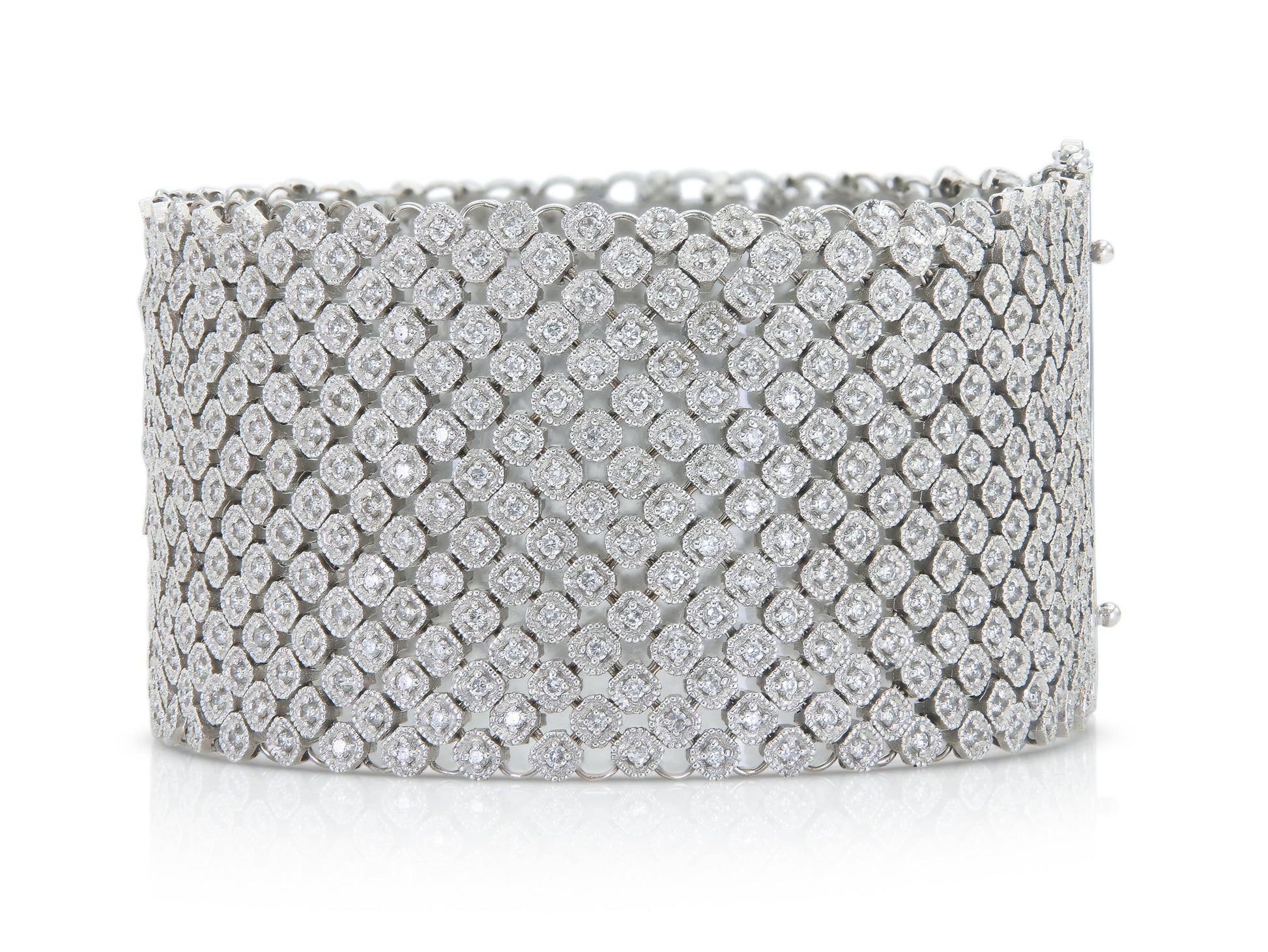 6.35 Carat Round Cut Diamonds Mesh Bracelet