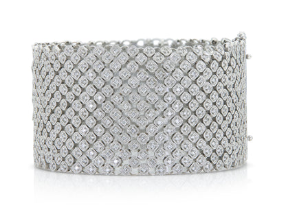 6.35 Carat Round Cut Diamonds Mesh Bracelet