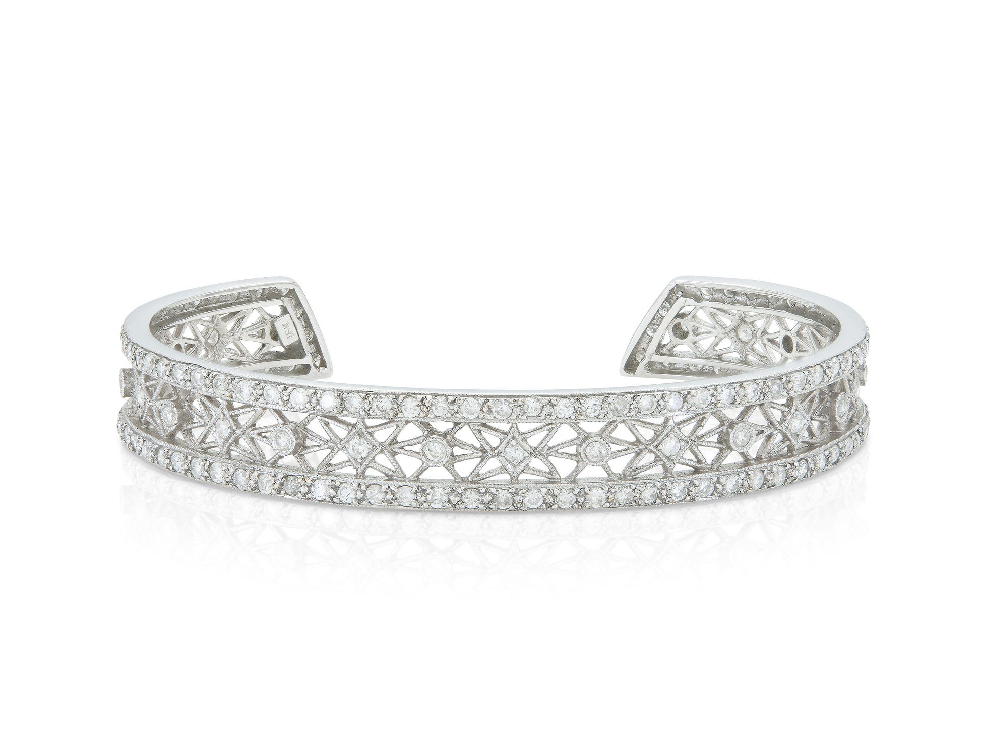 3.06 Carat Diamond Openwork Cuff Bracelet