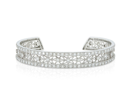 3.06 Carat Diamond Openwork Cuff Bracelet