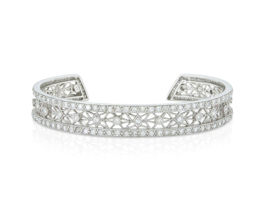 3.06 Carat Diamond Openwork Cuff Bracelet